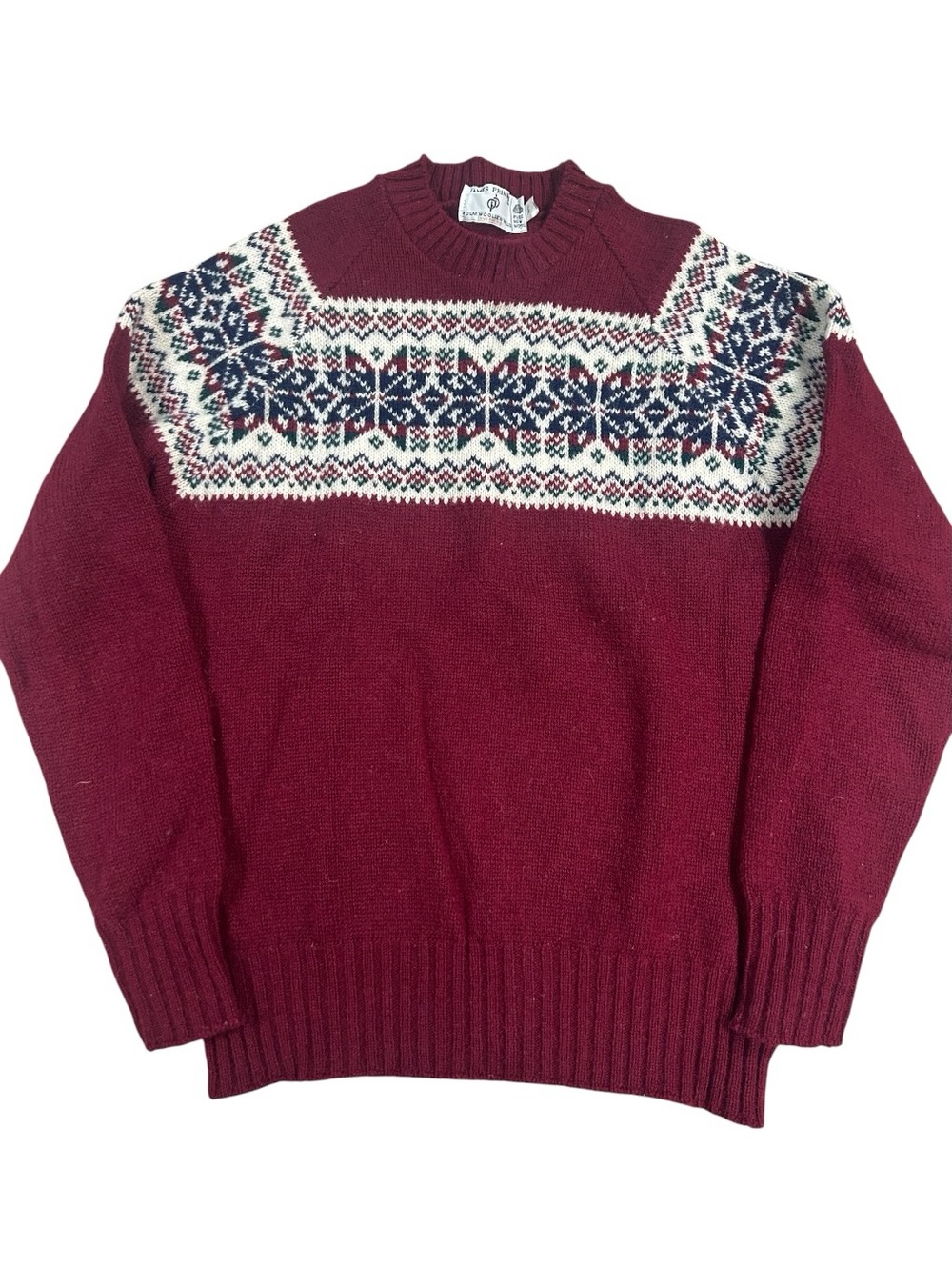 VTG James Pringle 100% Wool Fair Isle Sweater Sz 38 MED Multicolor 80s Inverness